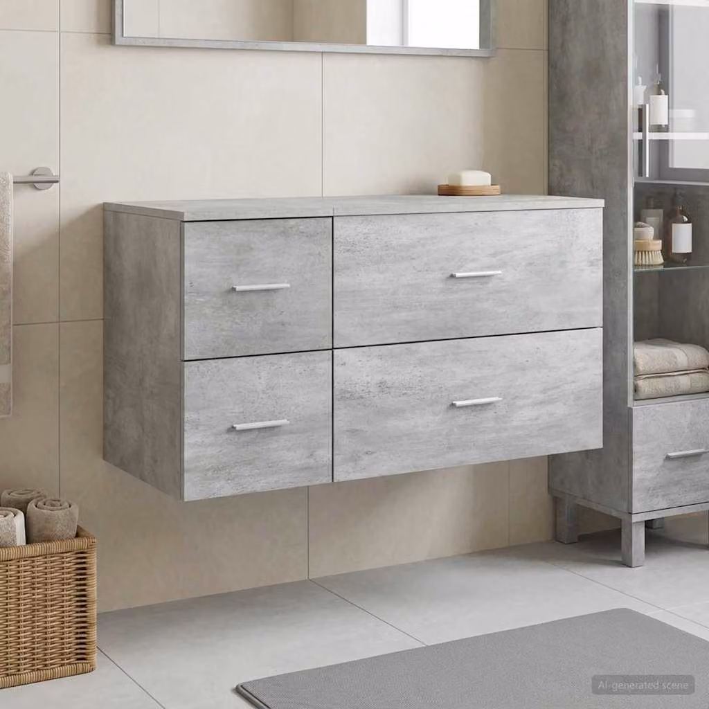 Set di mobili da bagno moderno vidaXL composto da mobile lavabo e pensile in grigio opaco