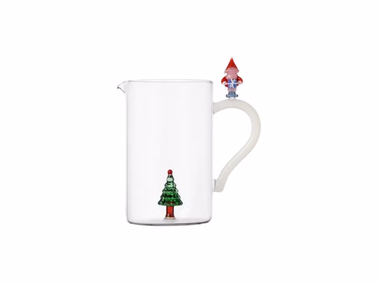 Christmas Tales Caraffa - Albero di Natale all'Interno con Babbo Natale sul Manico