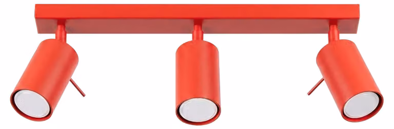 Plafoniera RING 3L rossa 3xGU10 10W in acciaio 16x6x45 cm Sollux Lighting