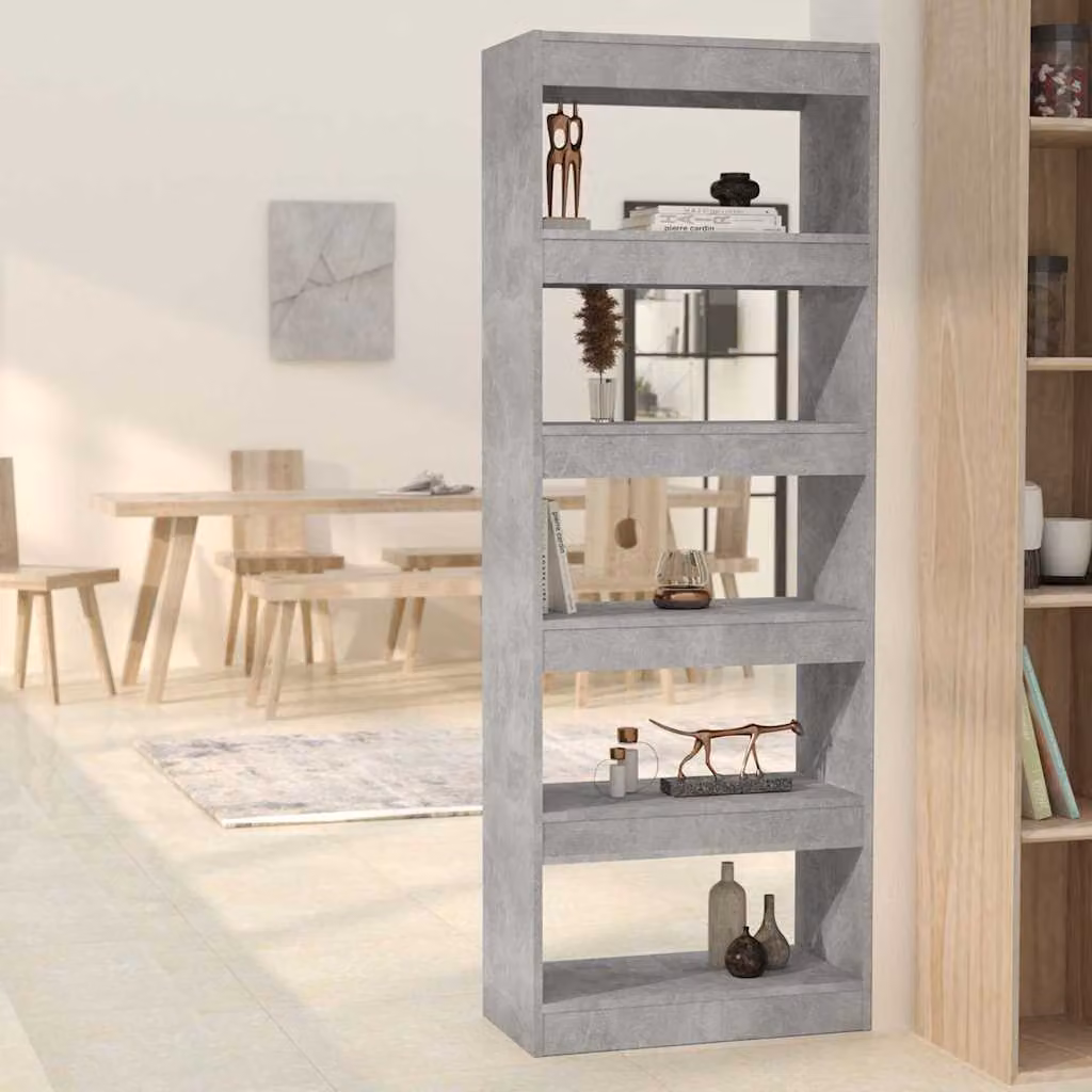 Libreria/Divisorio vidaXL Grigio Cemento in MDF, L 60 cm x P 30 cm x H 166 cm