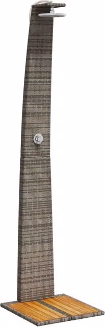 Doccia da Esterno Grigia in Polyrattan e Legno di Acacia L/P/H: 55 x 60 x 224 cm CFW9580001 – 1