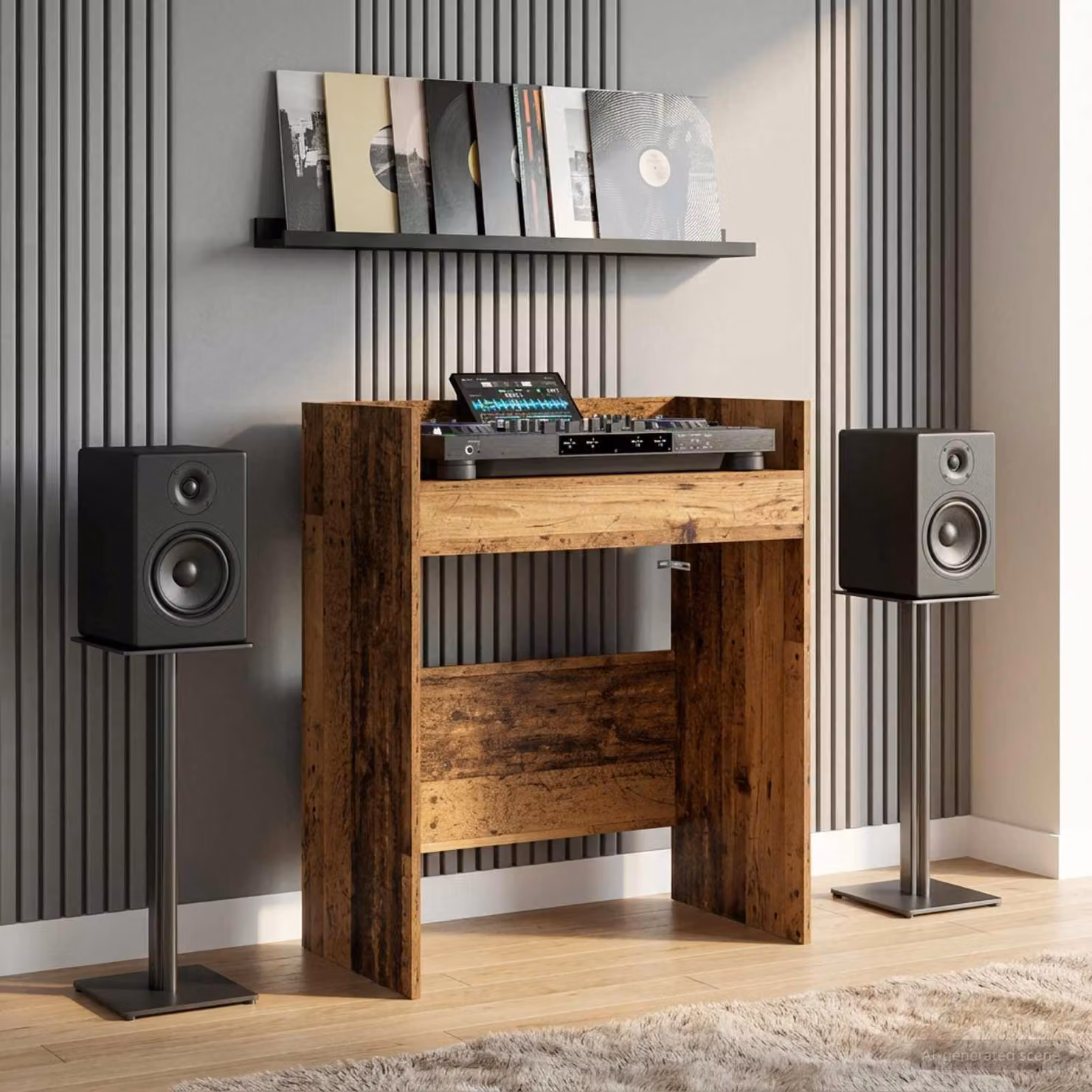 vidaXL Tavolo DJ in legno ingegnerizzato marrone L: 62 cm, P: 45 cm, H: 102 cm