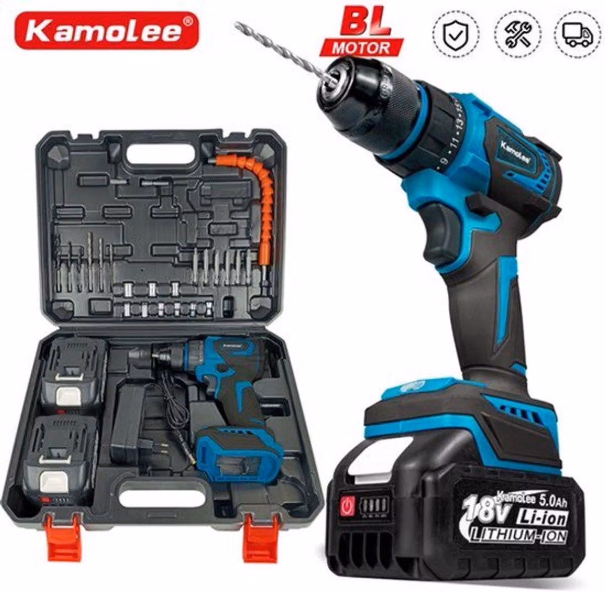 Trapano avvitatore Accu - Diametro del mandrino: 10 mm - 18V - Motore brushless - Trapano portatile - Avvitatore