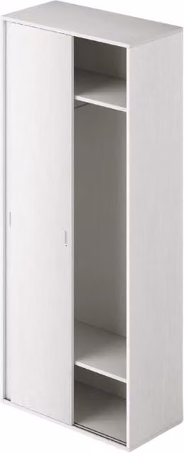 Guardaroba con ante scorrevoli e appendiabiti colore Bianco H212x90x43cm