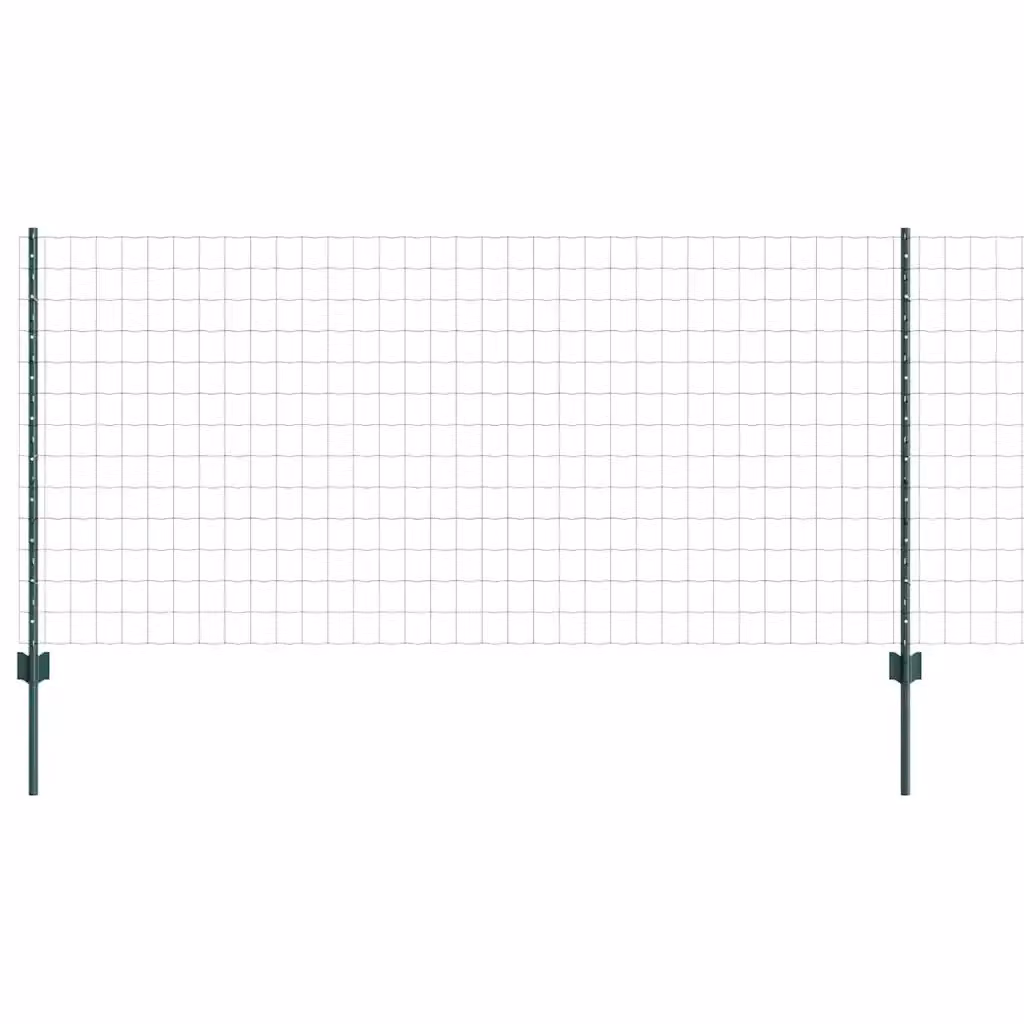 Recinzione Euro vidaXL in acciaio rivestito in PVC verde con palo rotondo per installazione interrata L: 25 m, H: 1 m – 2