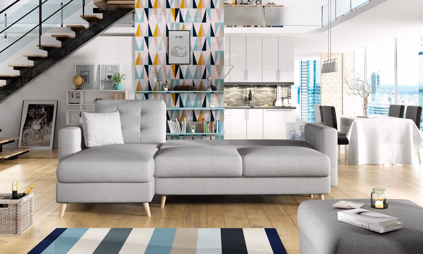 Schlafsofa Sofa Polster Funktions Couch Wohnzimmer Ecksofa Textl Sitz Garnitur