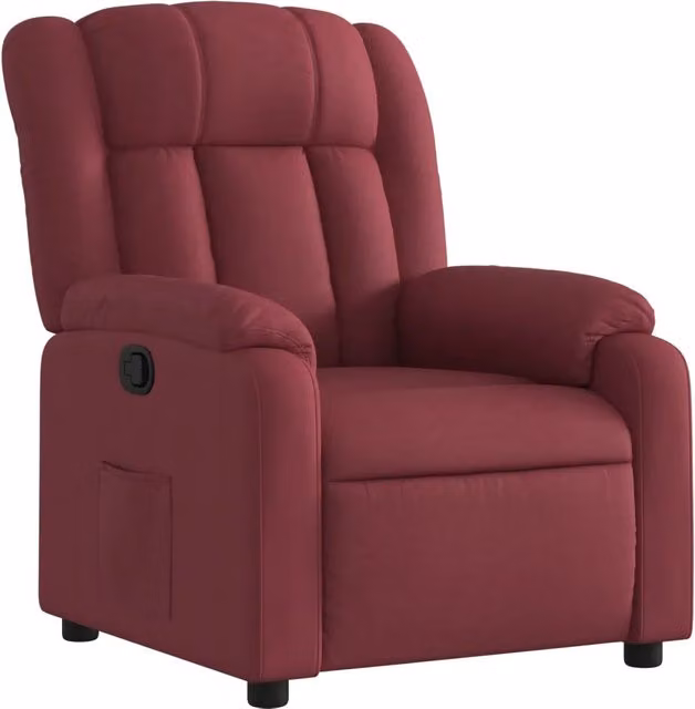 Poltrona | Sedia Relax Reclinabile in Tessuto Rosso Vino