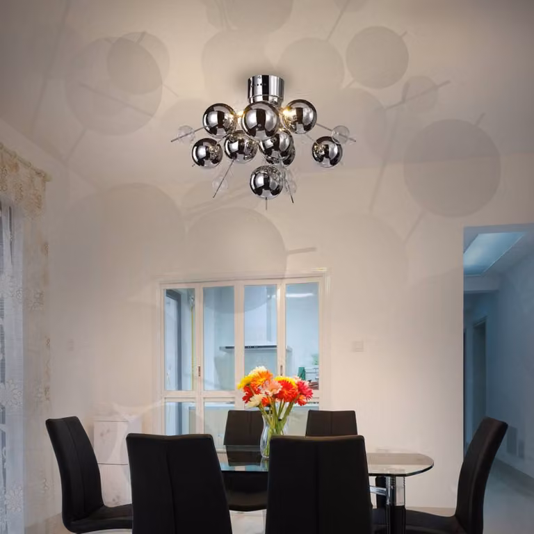 Näve Plafoniera soffitto Wakusei, dimmerabile, Cromo / Argento, Soggiorno / Sala da pranzo, Metallo, Moderno, Plafoniera