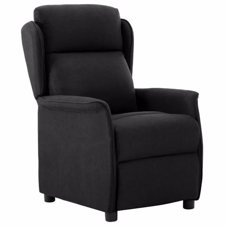 Poltrona reclinabile relax vidaXL Nero con braccioli, L: 66.5 cm, P: 94 cm, H: 101.5 cm