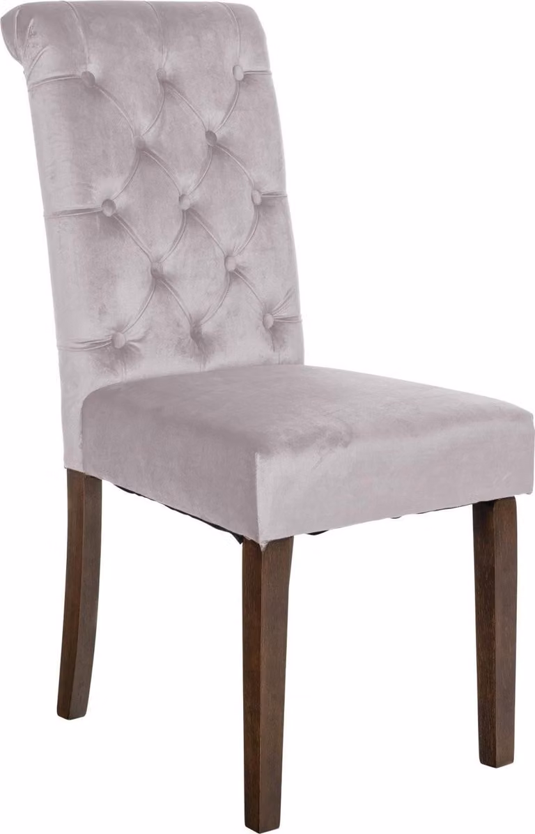 Sedia da pranzo in velluto - Sedia da pranzo - Elevato comfort di seduta, poliestere di facile manutenzione | Colore: Grigio | Materiale: Morbido