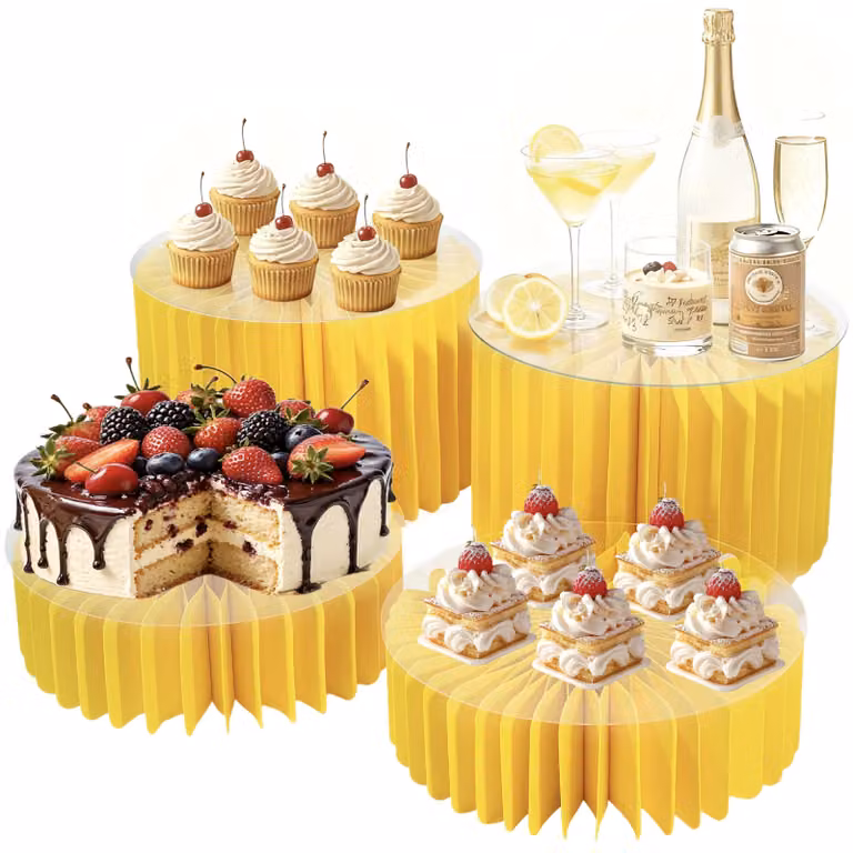 Set di 4 piedistalli rialzati per buffet, ideali per torte e snack