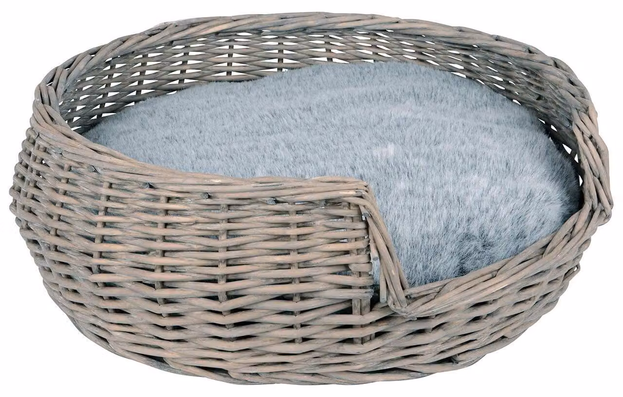 Cuccia per cani in vimini con cuscino, diametro 55 cm