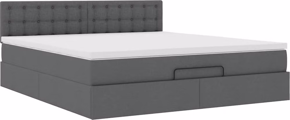Struttura Letto Pouf con Materasso 160x200 cm in Tessuto