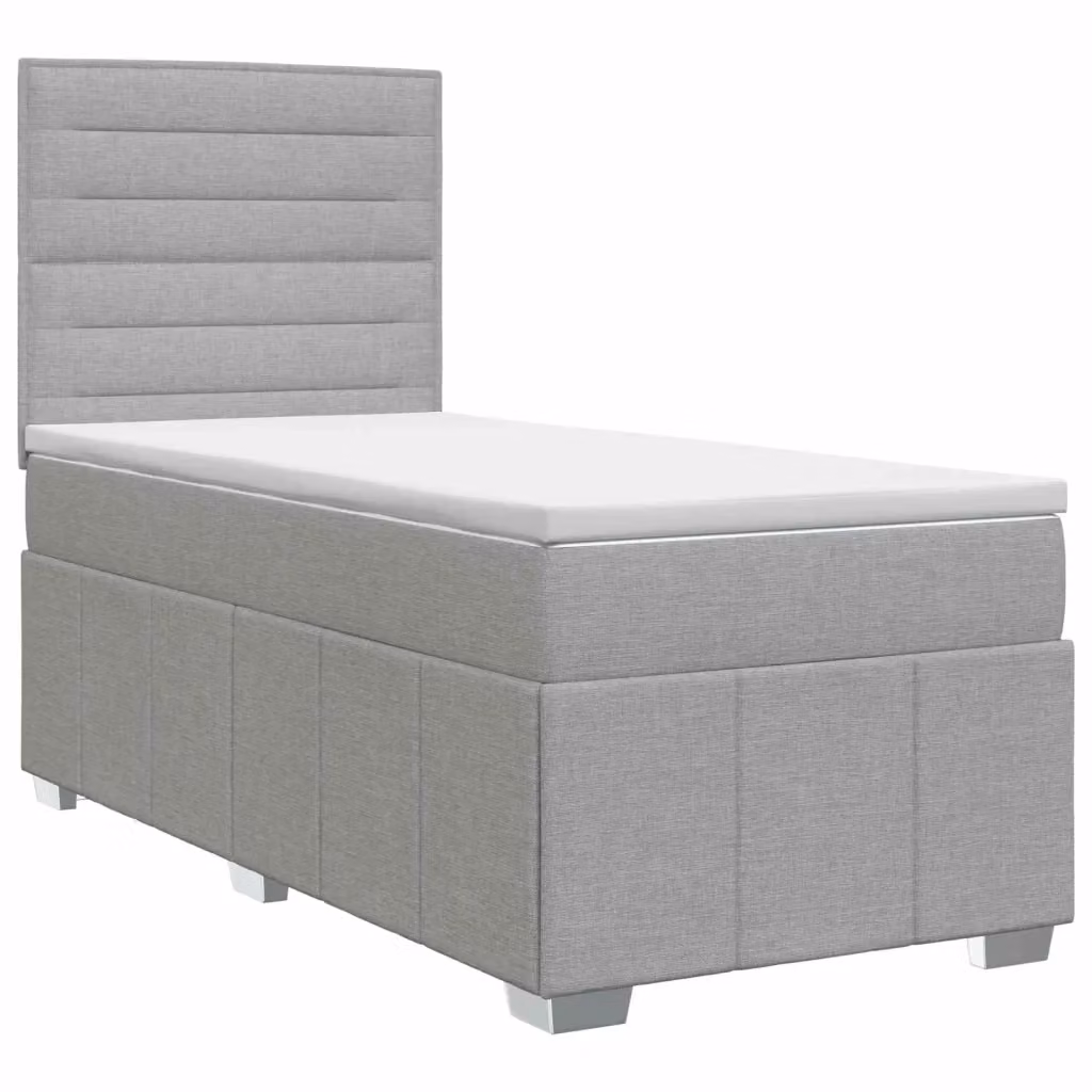Letto box spring con materasso vidaXL Grigio Chiaro L/P: 100 x 200 cm – 2
