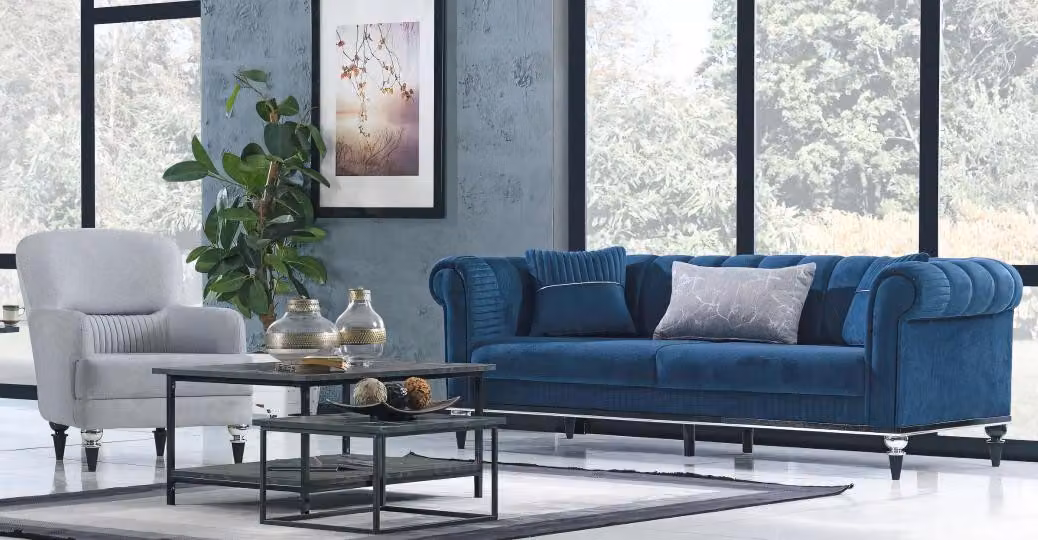 Sofagarnitur Polstermöbel Sitzgruppe Wohnlandschaft Lounge Sofa Couch 3+1