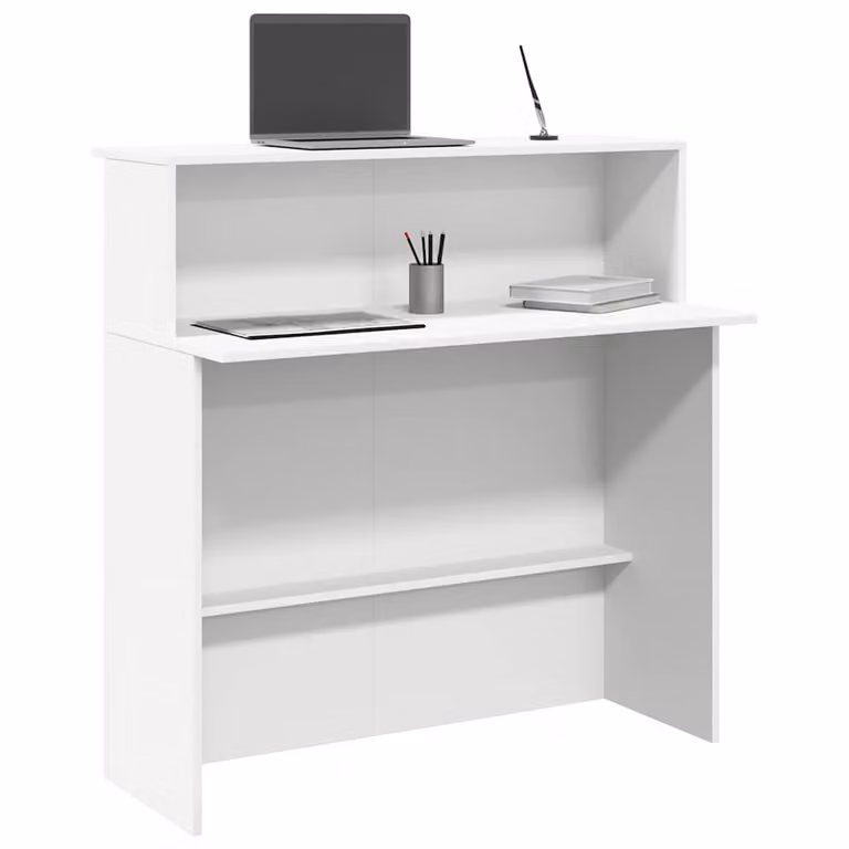 Scrivania per reception vidaXL bianca in legno e MDF L: 100 cm, P: 50 cm, H: 103,5 cm