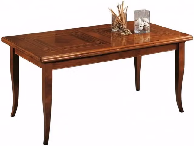 Tavolo rettangolare allungabile classico con intarsio in legno Mobili 2G marrone L: 170 cm, P: 90 cm, H: 78 cm