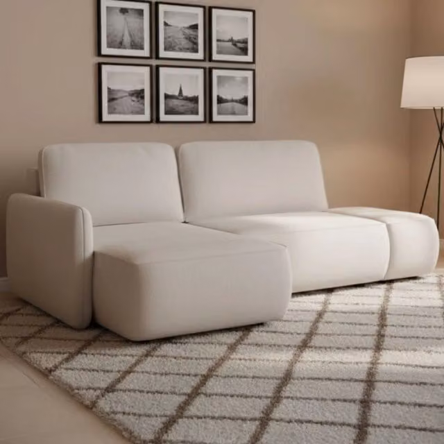 Rezzo Divano Letto con Penisola Contenitore DMORA, L/P: 229 x 148 cm, Beige