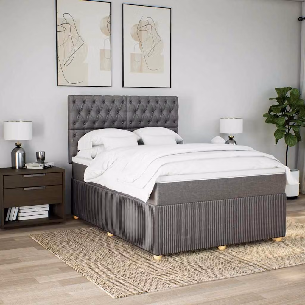 vidaXL Letto Ibrido con Materasso in Tessuto e Struttura in Legno di Pino L/P/H: 160 x 200 x 150,5 cm – 1