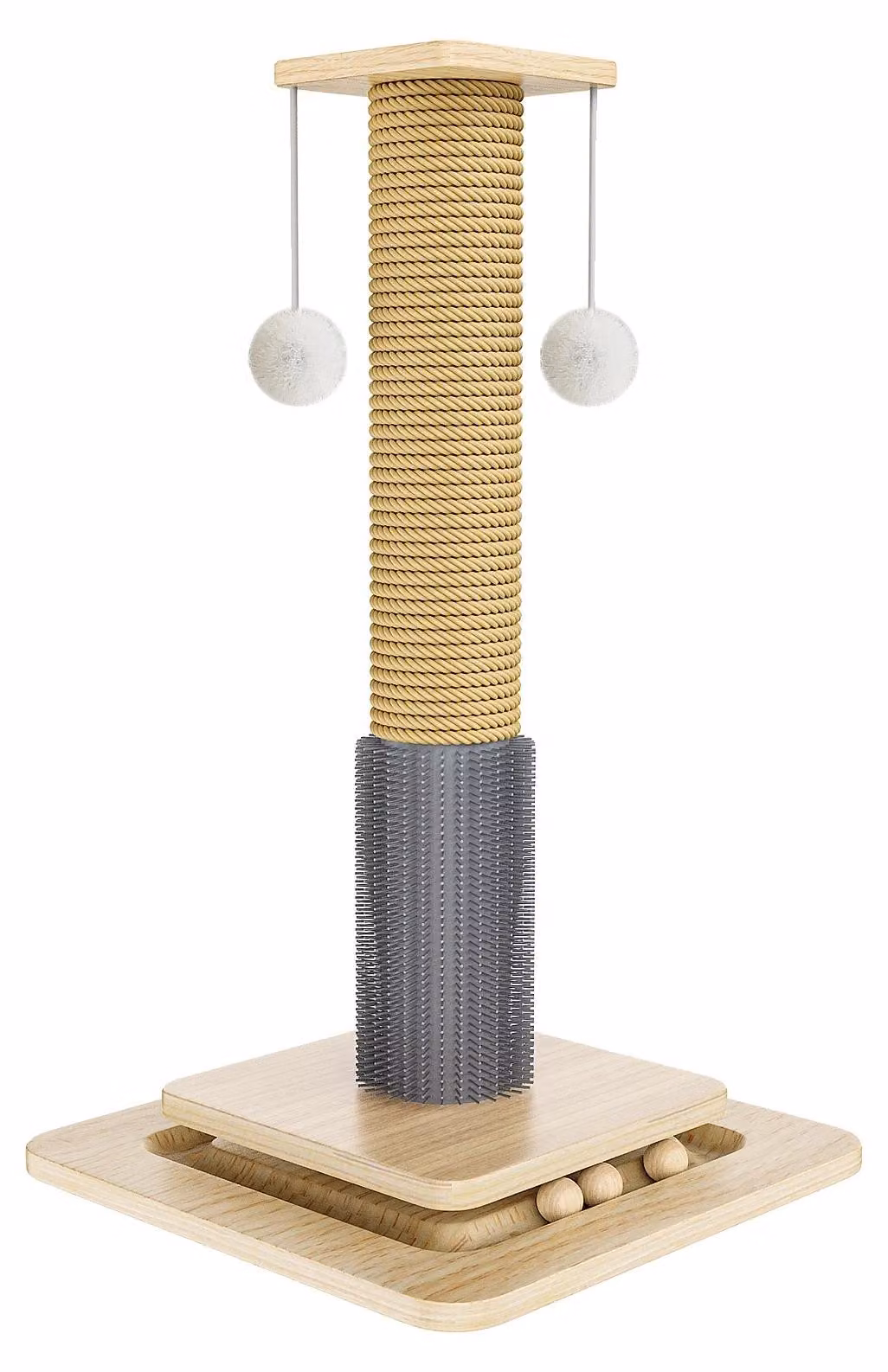 Albero per gatti, realizzato in sisal naturale resistente, giocattolo interattivo, colore: giallo