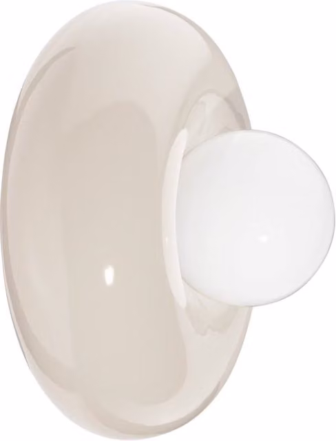 Applique Ferroluce BumBum in Ceramica Beige Stile Art Déco con Luce G9