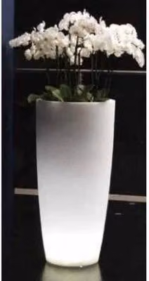 VASO TONDO LUMINOSO PER FIORI GHIACCIO LAMP DESIGN CM. 40X90H ARREDO GIARDINO