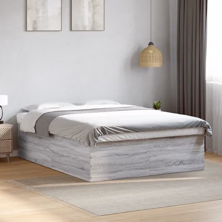 Giroletto vidaXL in legno multistrato grigio Sonoma, L/P: 160 x 200 cm