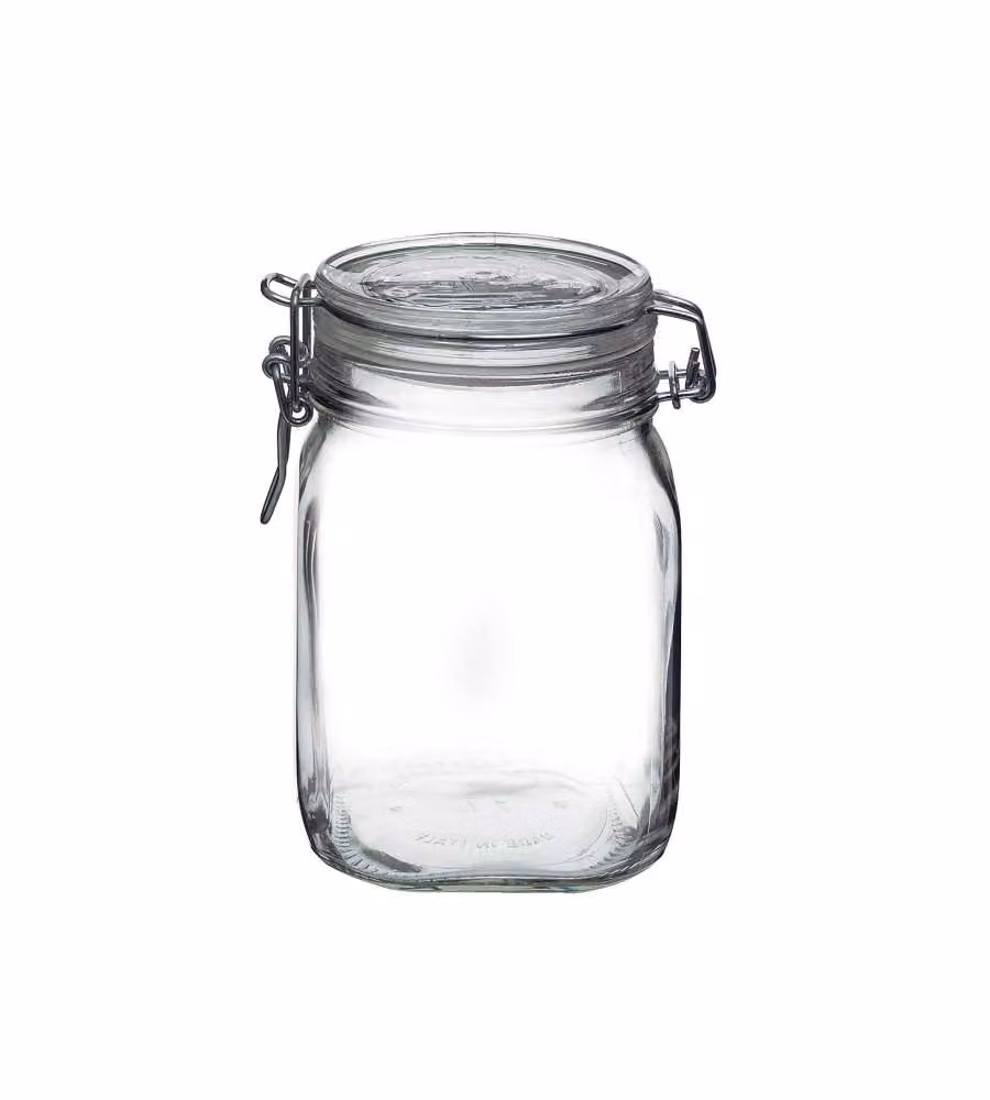 Bormioli Vaso Vetro Fido 1 lt - Barattolo Ermetico Trasparente