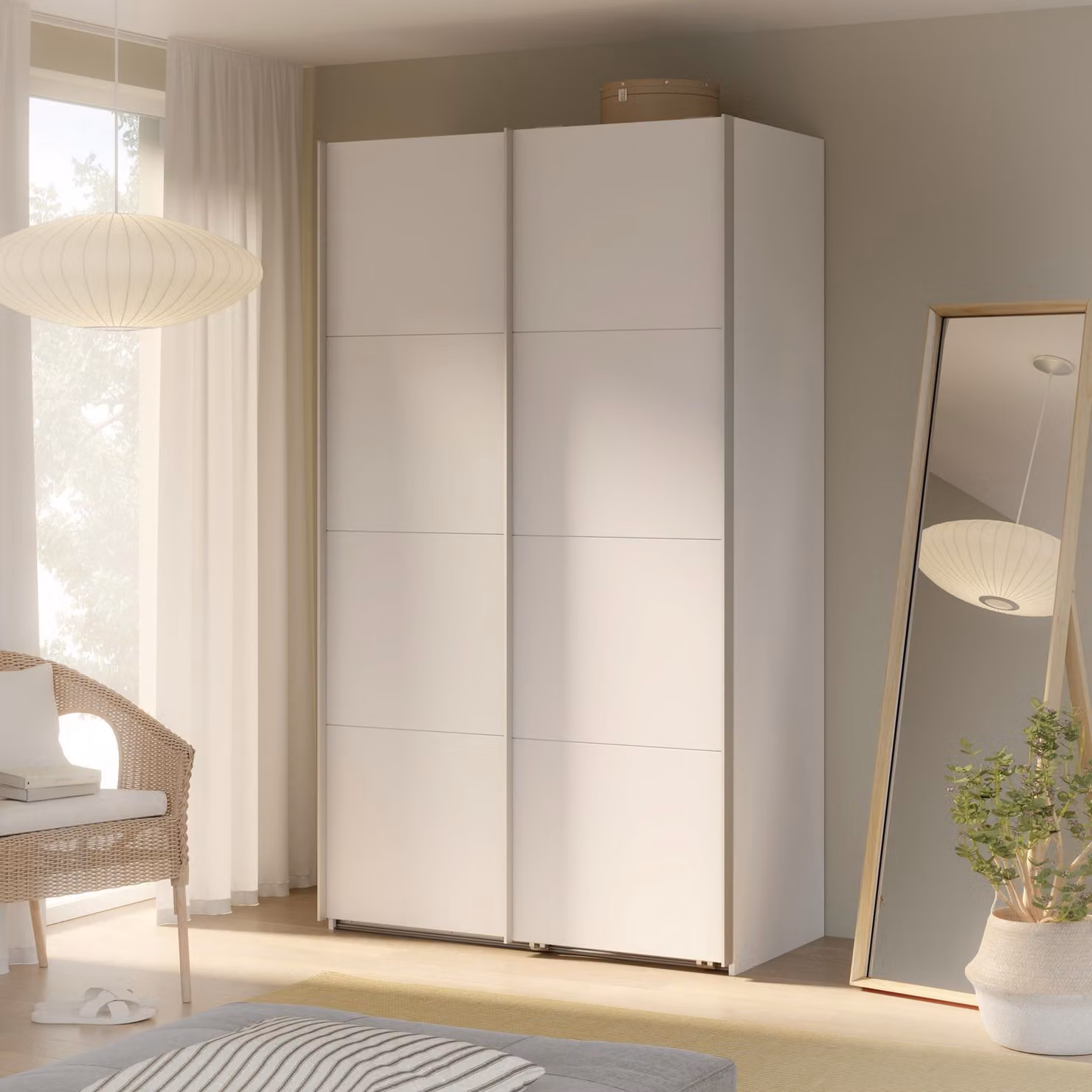 Armadio Forte SOPHISTISPACE, 120 cm, moderno armadio con 2 ante scorrevoli, in legno