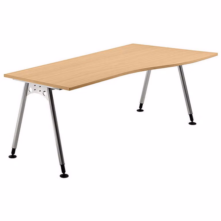 HAMMERBACHER AS18 höhenverstellbarer Schreibtisch buche Trapezform