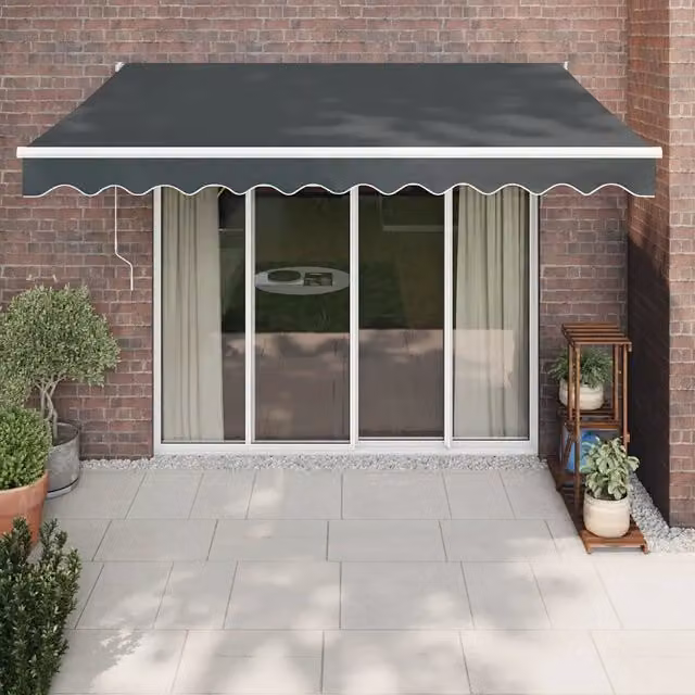 Tenda da sole retrattile vidaXL in alluminio e poliestere, colore antracite, L: 300 cm, P: 250 cm