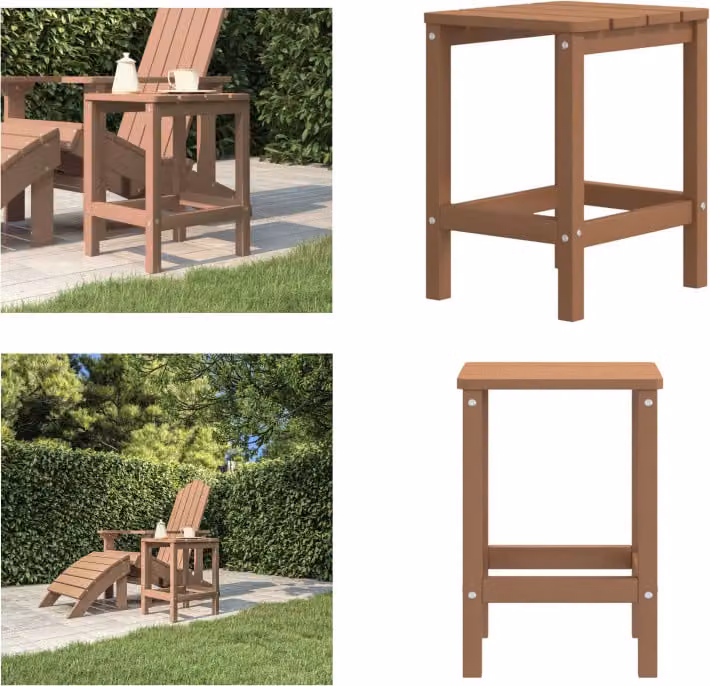 vidaXL Tavolo da giardino Adirondack Marrone 38x38x46 cm HDPE - Tavolo da giardino - Tavoli da giardino - Tavolo per giardino - Mobili da giardino