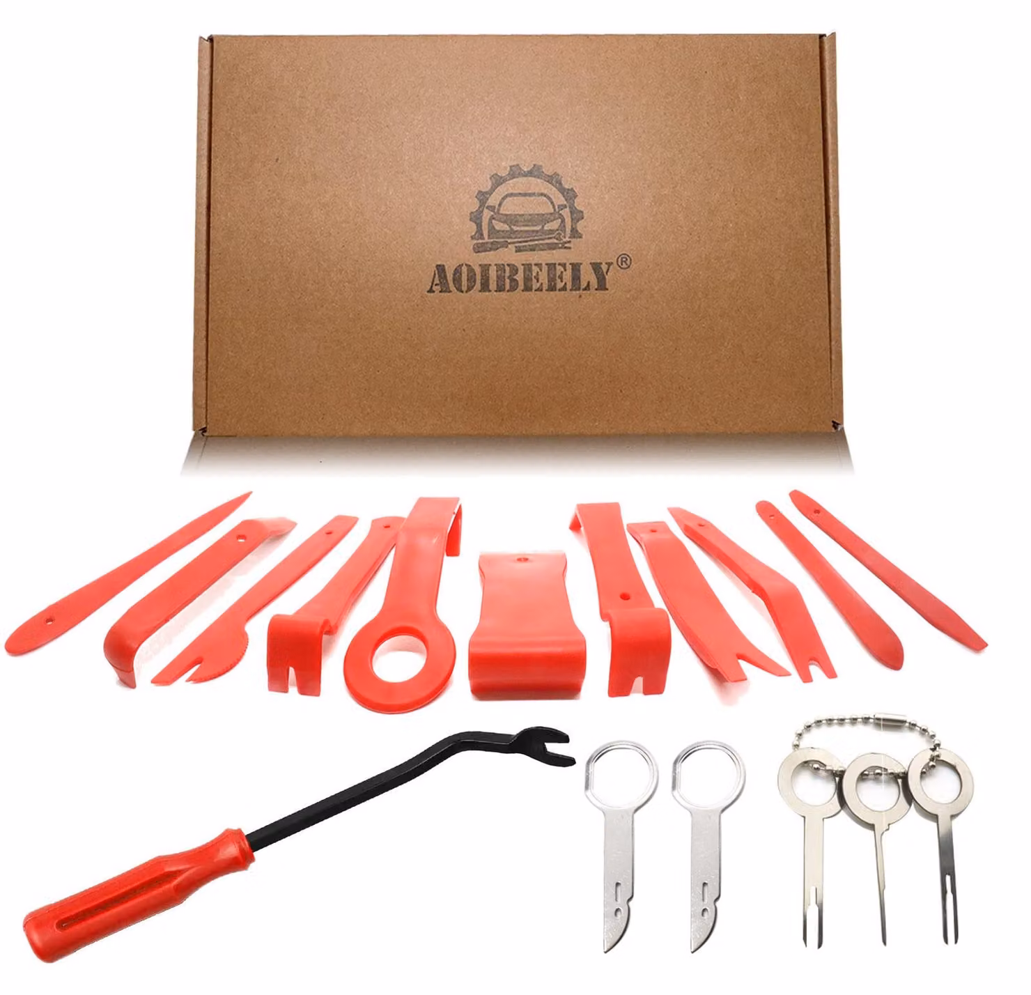 Kit di 17 pezzi in plastica per la rimozione di accessori automobilistici