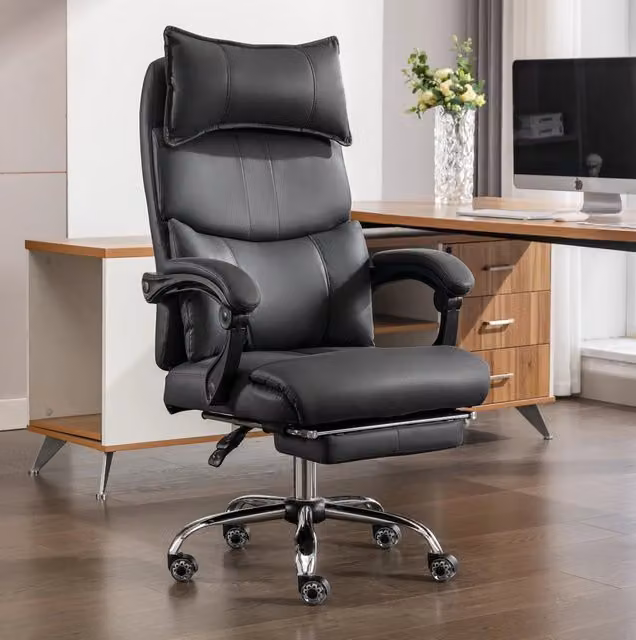 Sedia da Ufficio Ergonomica in Tessuto Tecnico Nera con Supporto Lombare Regolabile