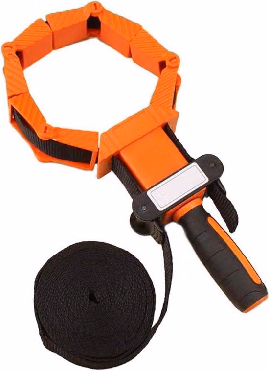 Attrezzo multifunzionale in nylon per la lavorazione del legno e la costruzione di mobili - Attrezzo con morsetto a nastro regolabile rapidamente, dotato di nastro in nylon da 4 metri e rotazione di 90 gradi