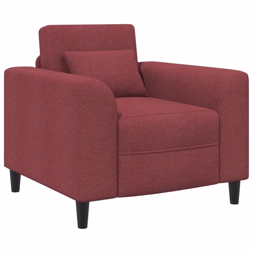 Poltrona moderna vidaXL in tessuto rosso con braccioli e imbottitura in schiuma per soggiorno o camera da letto – 2