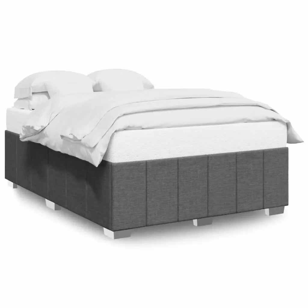 vidaXL Giroletto senza Materasso in Tessuto Grigio con Listelli in Legno L: 140 cm, P: 200 cm – 2