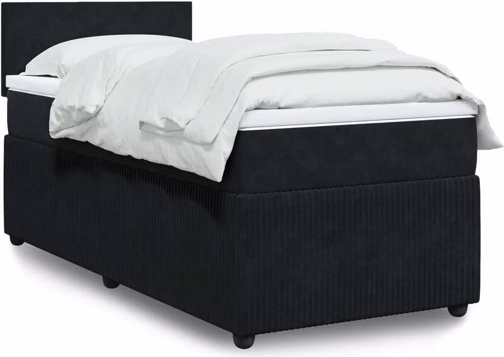 Maison Exclusive - Giroletto a Molle con Materasso Nero 100x200 cm in Velluto