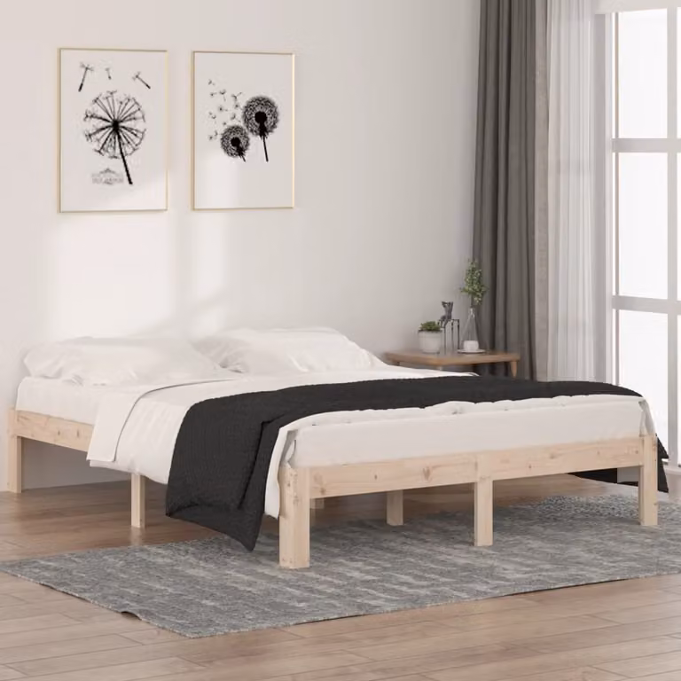 The Living Store Letto in legno massiccio di pino 140x190 cm