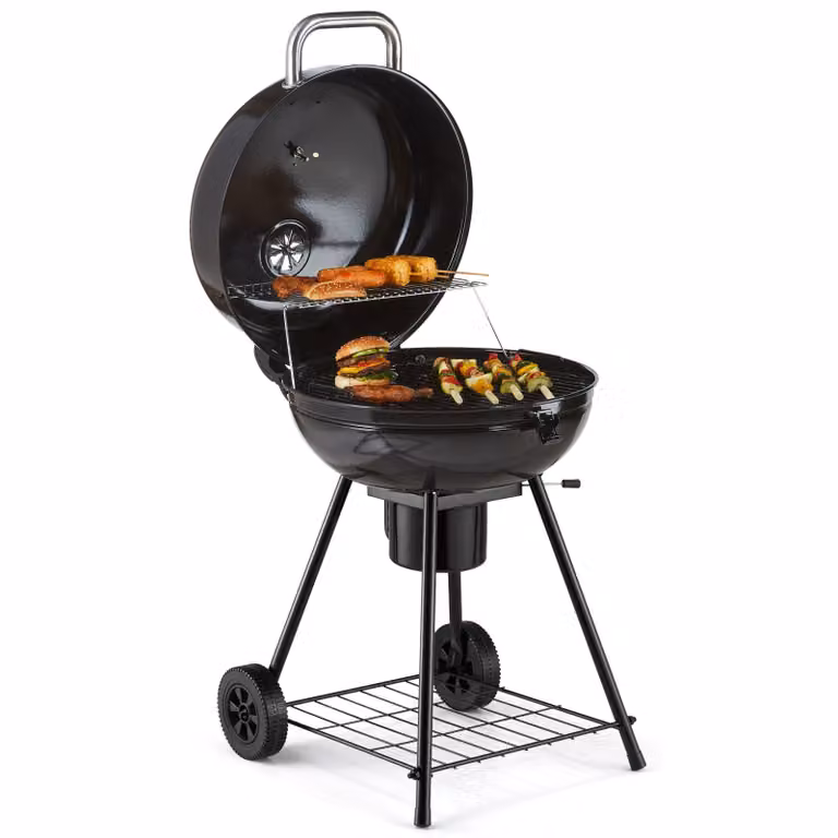 VonHaus Barbecue a Carbone 22.5" – Barbecue Portatile con Griglia Scaldavivande