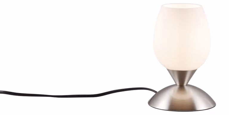 Lampada da tavolo CUP II argento-bianca 1xE14x40W vetro, dimensioni: 18x12x12 cm, IP20, RL