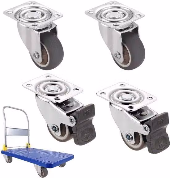 Ruote girevoli leggere con freno da 25 mm per carrelli