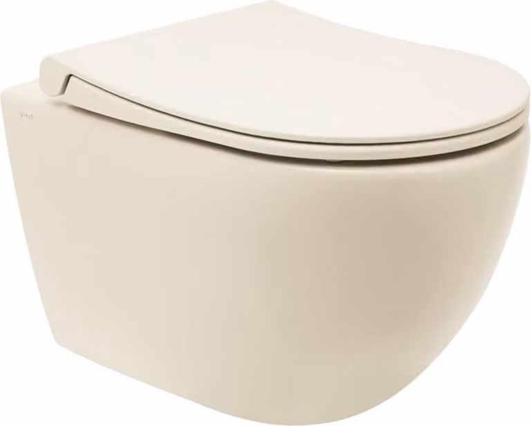 VitrA Project WC sospeso senza bordo con sedile SoftClose, beige opaco