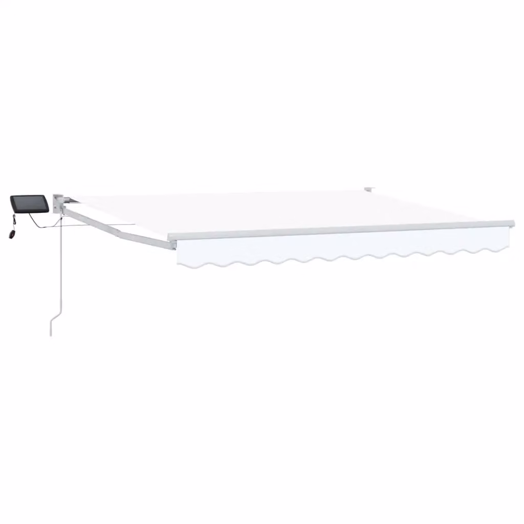 Tenda retrattile manuale con LED vidaXL, colore bianco, L: 3 m, P: 2,5 m – 2