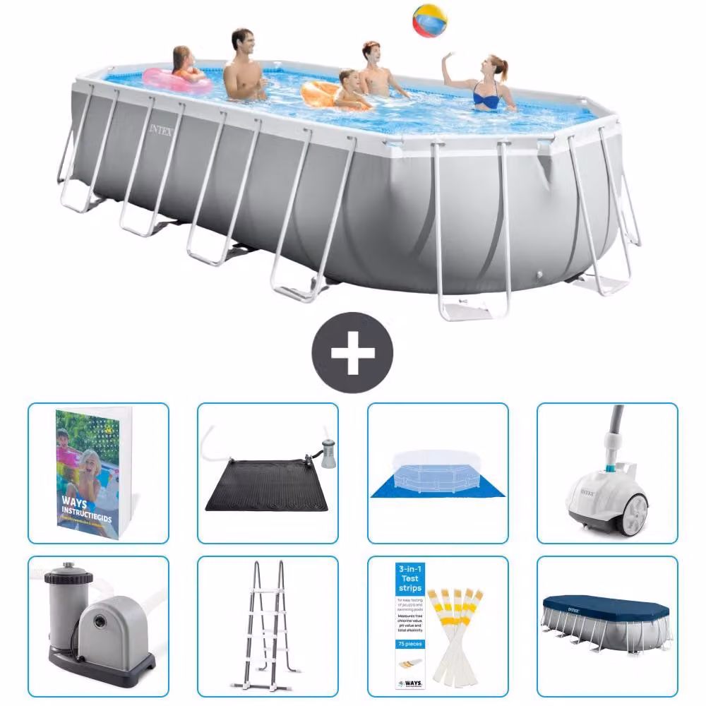Piscina ovale con struttura Prism - 610x305x122 cm - 7 pezzi - Modello S600