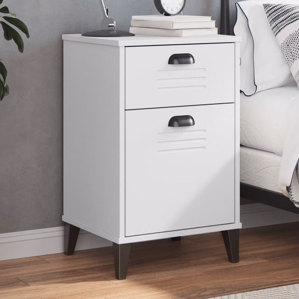 Comodino sospeso vidaXL VIKEN Bianco in legno multistrato e MDF