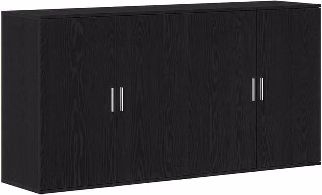Credenza 2 pz | Madia | Buffet da pranzo | Armadio da pranzo Rovere Nero 79 x 38 x 80 cm Legno multistrato