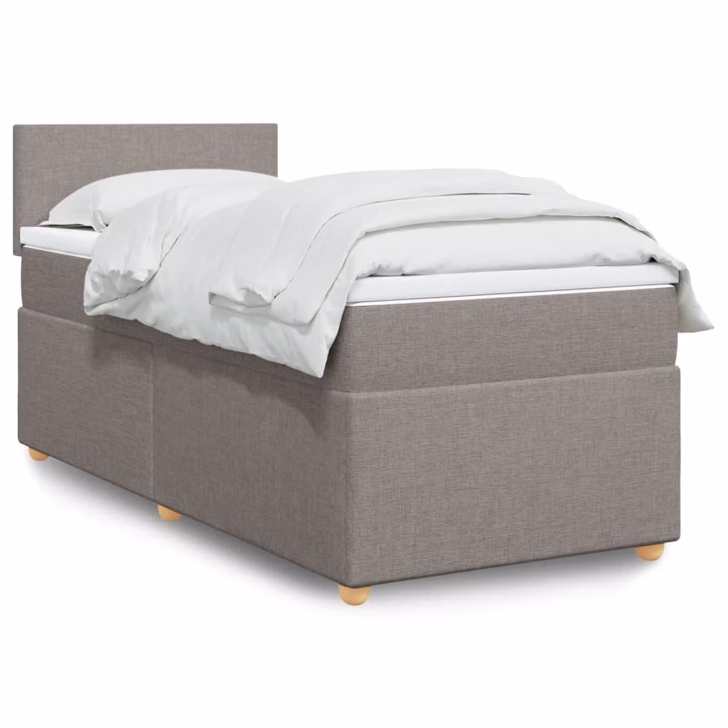 Giroletto a molle con materasso vidaXL in tessuto color tortora L 80 cm x P 200 cm