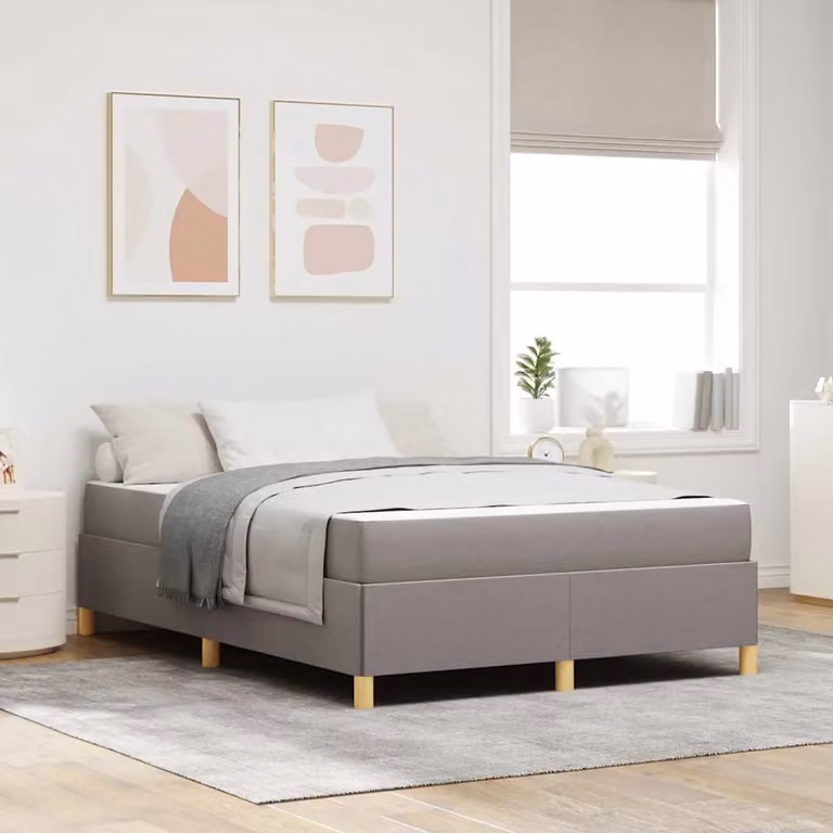 Struttura del letto imbottita vidaXL Talpa in tessuto beige o grigio L: 140 cm, P: 200 cm, H: 203 cm