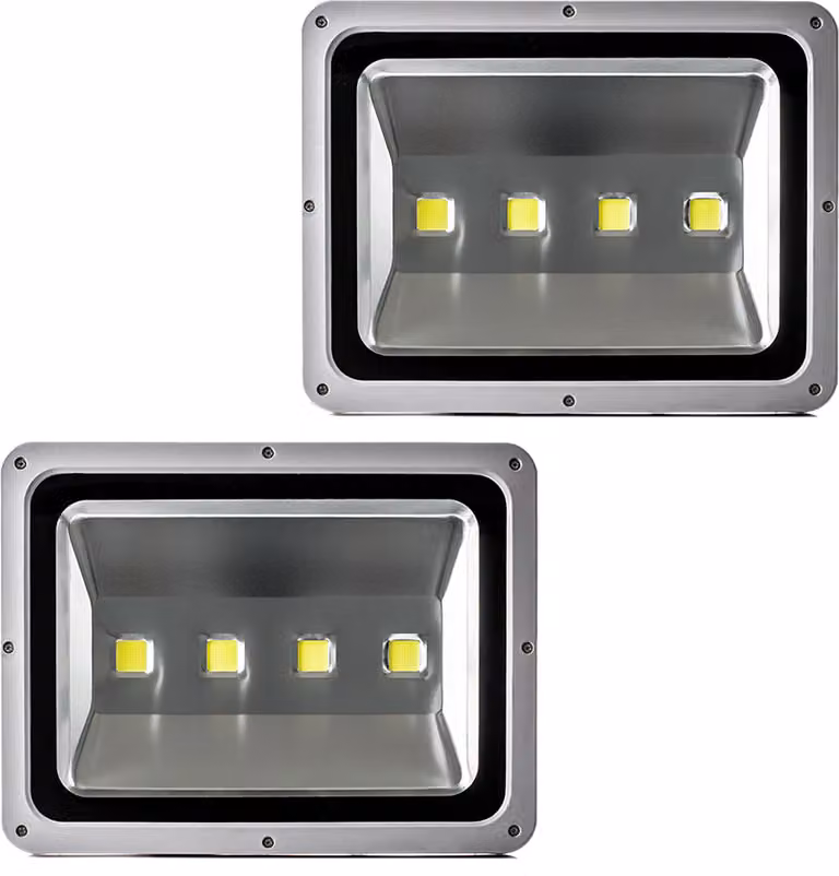 2 pezzi di proiettori LED da 200 W per esterni, Greenmigo, luce bianca fredda, impermeabili IP65, illuminazione di sicurezza super luminosa per giardino, cortile, magazzino, piazza, cartellone pubblicitario